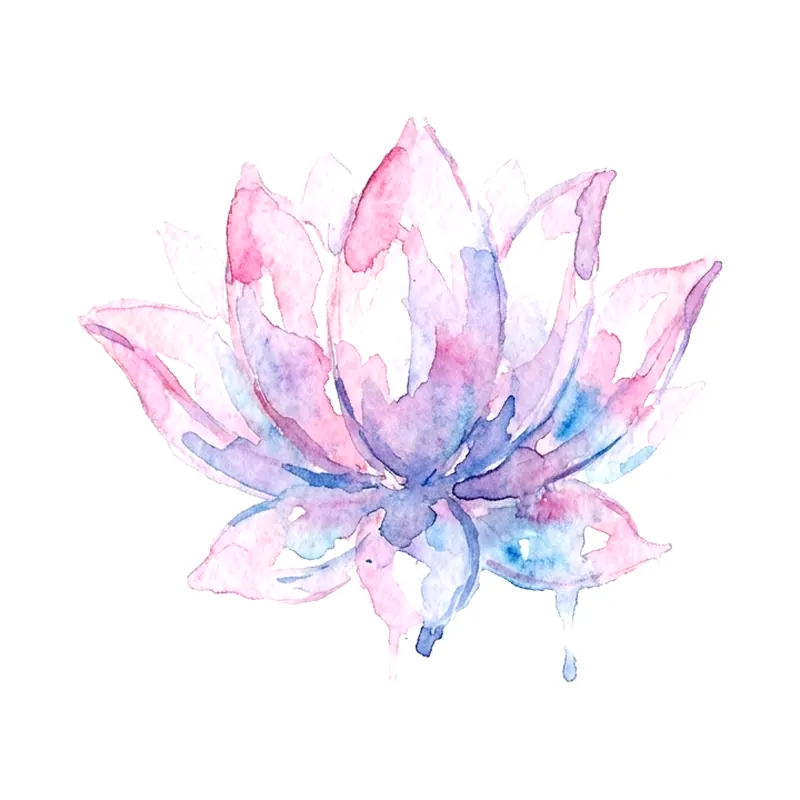 Piccolo fiore di loto ad acquerello, disegno di tatuaggio