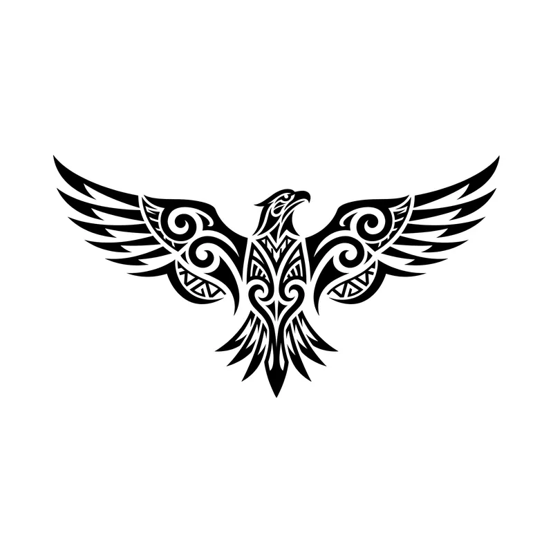 Aquila tribale con le ali spiegate